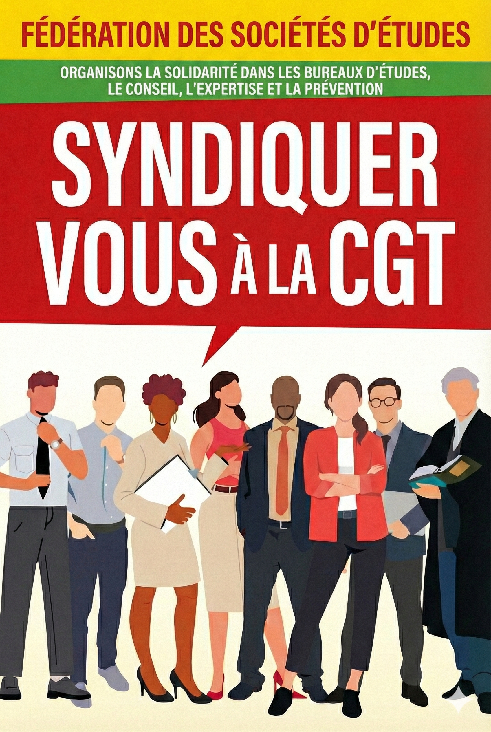 Visuel illustrant la mobilisation de la Fédération CGT des Sociétés d’Études